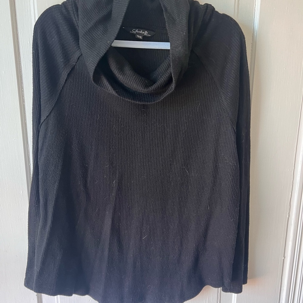 Black Cowl Neck Sweater
